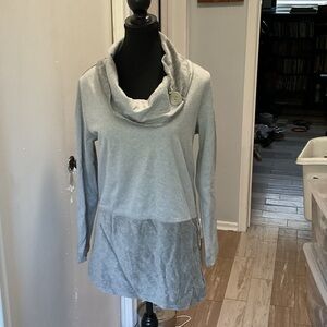 P388. Neon Buddha Light Gray Cowl Neck Sweater